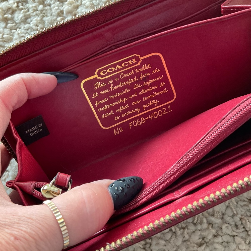 Coach Burgundy Wristlet Clutch